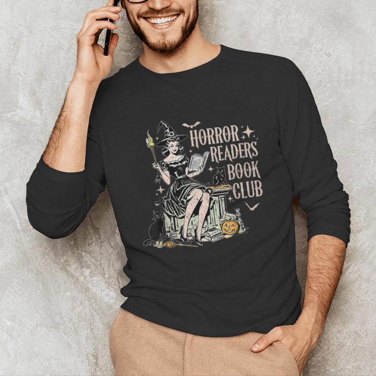 Retro Scary Horror Readers Book Club Spooky Halloween Unisex Long Sleeve T-Shirt Retro Scary Horror Readers Book Club Spooky Halloween Unisex Long Sleeve T-Shirt