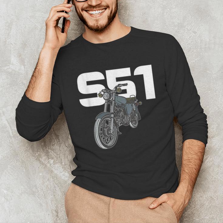 Retro Simme Moped Nostalgia Eastern Block Schwalbe Driver DDR Unisex Long Sleeve T-Shirt