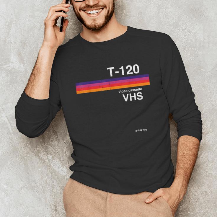 Retro VHS Tape Graphics 80s 90s Nostalgia Costume Unisex Long Sleeve T-Shirt