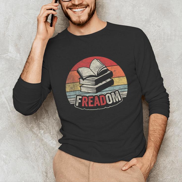 Retro Vintage FREADom Anti Ban Books Freedom To Read Unisex Long Sleeve T-Shirt Retro Vintage FREADom Anti Ban Books Freedom To Read Unisex Long Sleeve T-Shirt