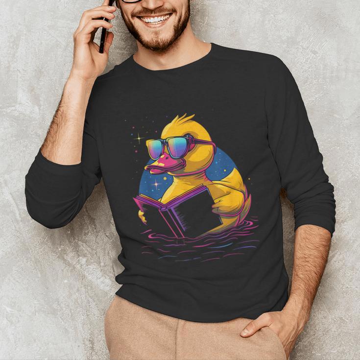 Rubber Duck Rubber Duckie Reading Book Rubber Duckling Unisex Long Sleeve T-Shirt