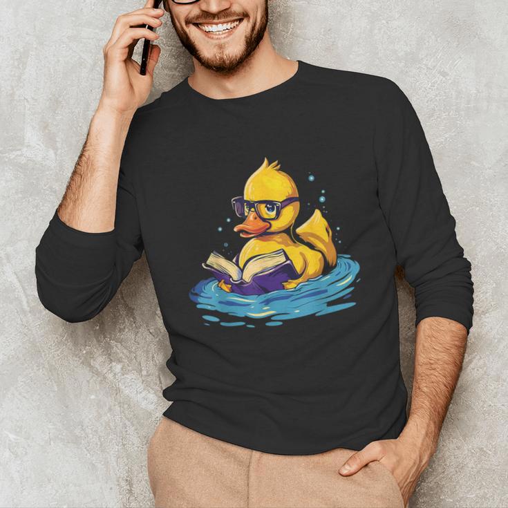 Rubber Duck Reading Book Swim Rubber Duckling Rubber Duckie Unisex Long Sleeve T-Shirt Rubber Duck Reading Book Swim Rubber Duckling Rubber Duckie Unisex Long Sleeve T-Shirt