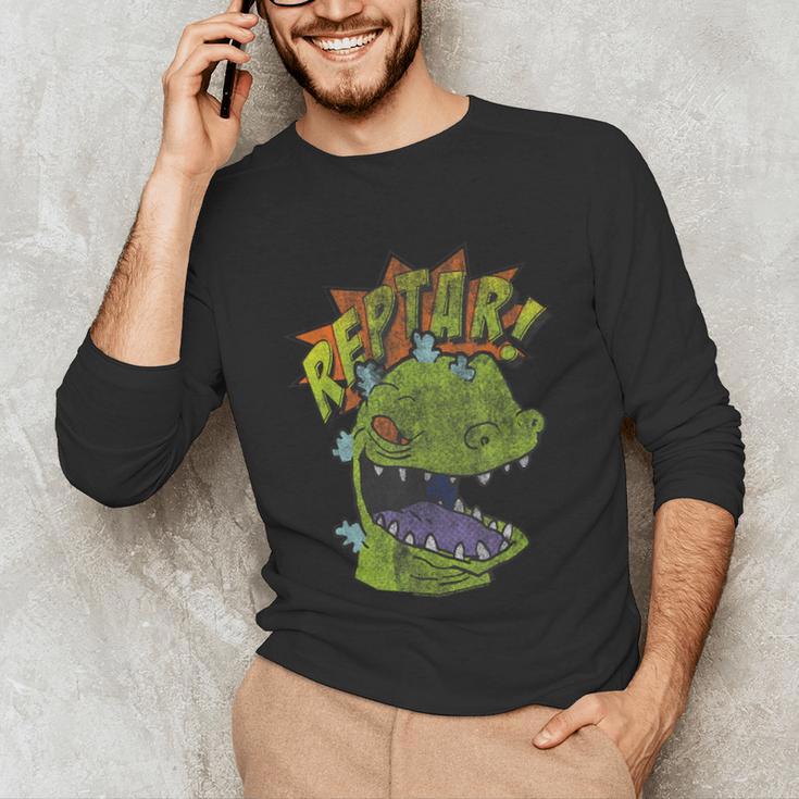 Rugrats Reptar Distressed Comic Book Style Cartoon Unisex Long Sleeve T-Shirt