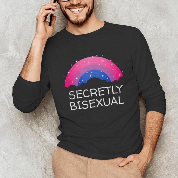 Secretly Bisexual Bi Introvert Bi Pride Antisocial LGBTQ Unisex Long Sleeve T-Shirt