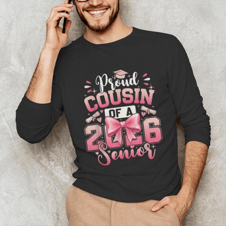Senior 2026 Class Of 26 Coquette Pink Bow Graduation Cousin Unisex Long Sleeve T-Shirt