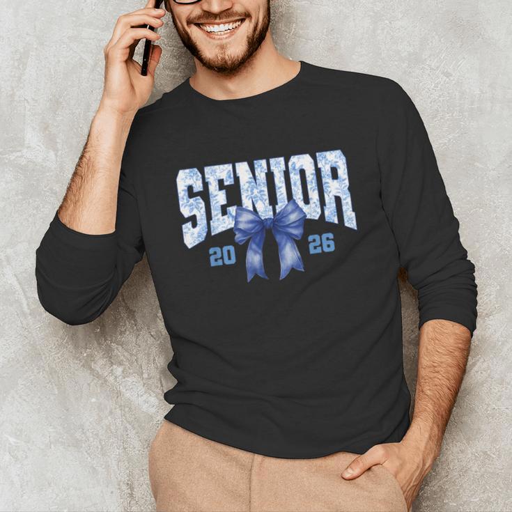 Senior 2026 Class Of 2026 Toile Coquette Bow Graduation 2026 Unisex Long Sleeve T-Shirt