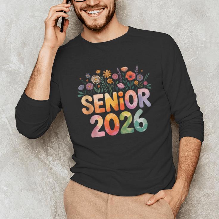 Senior 2026 Groovy Retro Grad Class Of 2026 Graduation Kids Unisex Long Sleeve T-Shirt