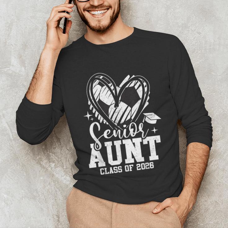 Senior Aunt Class Of 2026 Soccer Graduation Heart Unisex Long Sleeve T-Shirt