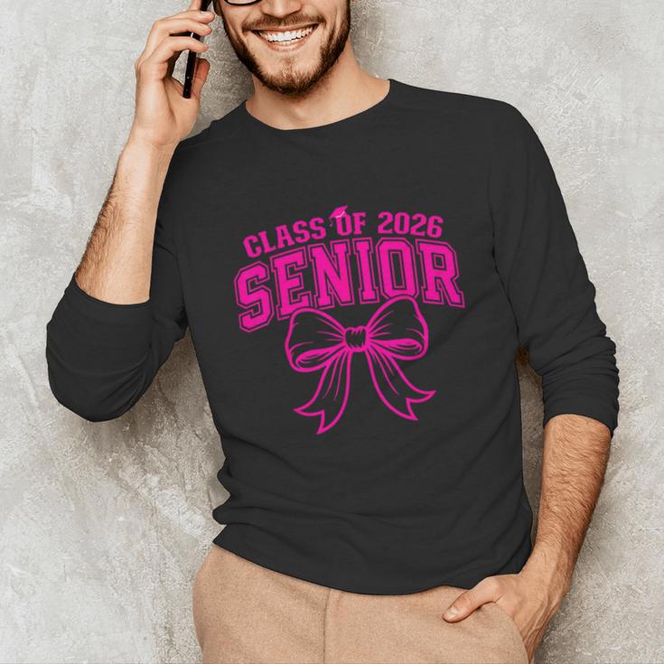 Senior Class Of 2026 Coquette Pink Bow Graduation 2026 Unisex Long Sleeve T-Shirt