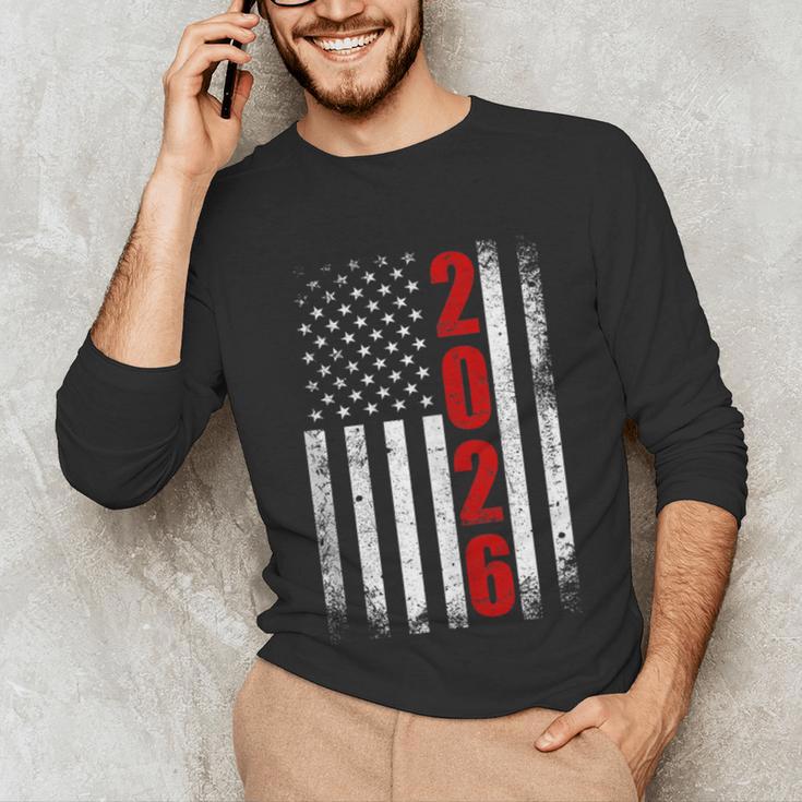 Senior Class Of 2026 Patriotic American USA Flag Graduation Unisex Long Sleeve T-Shirt