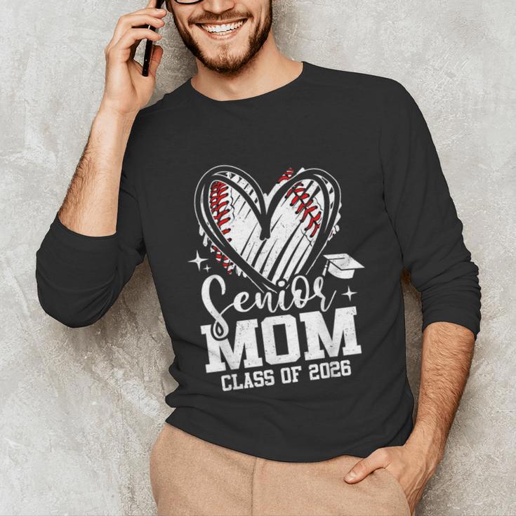 Senior Mom Class Of 2026 Baseball Graduation Heart Unisex Long Sleeve T-Shirt