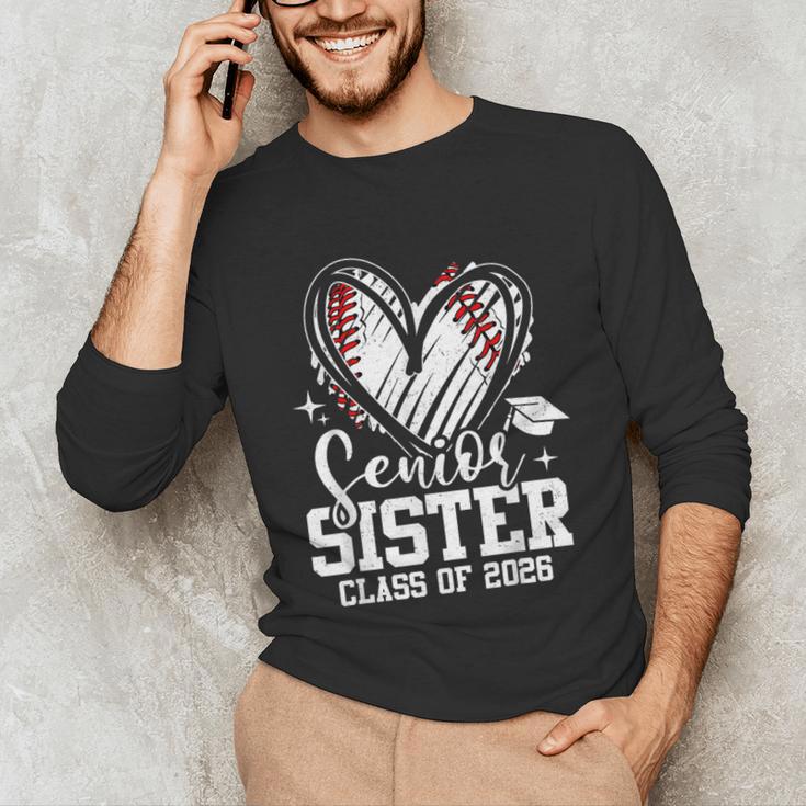 Senior Sister Class Of 2026 Baseball Graduation Heart Unisex Long Sleeve T-Shirt