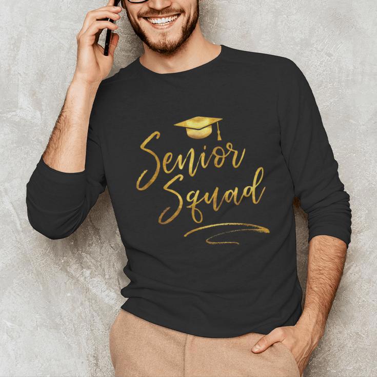 Senior Squad Graduation With Golden Cap Team Unisex Long Sleeve T-Shirt