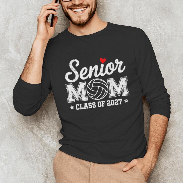 Senior Volleyball Mom Class Of 2027 Graduation Graduate Unisex Long Sleeve T-Shirt