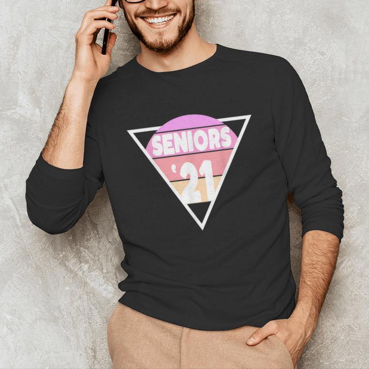 Seniors 2021 For Her Him Retro 21 Graduation Class Unisex Long Sleeve T-Shirt