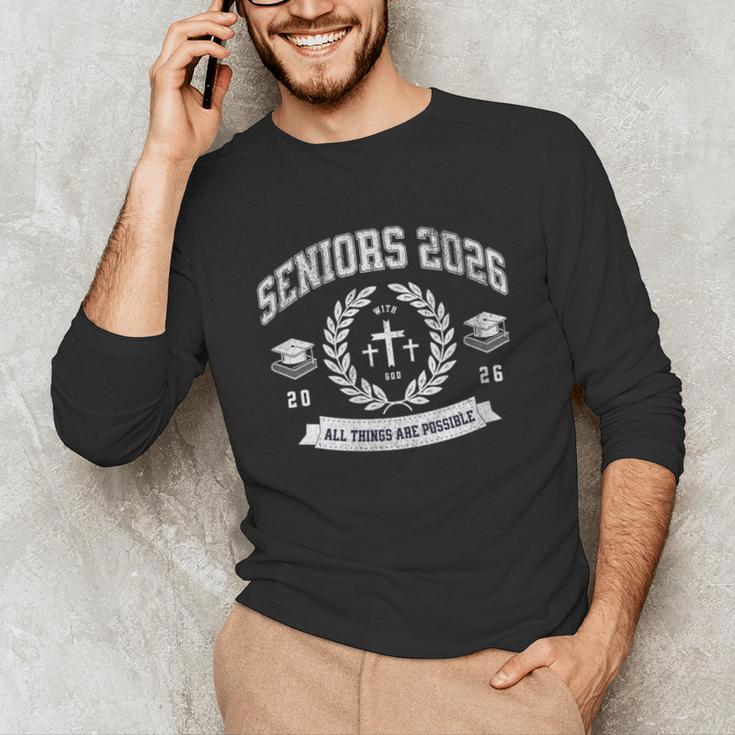 Seniors Class Of 2026 Christian Graduation Religious Grad Unisex Long Sleeve T-Shirt