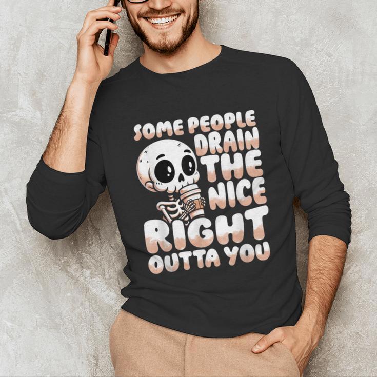 Skeleton Coffee Lover Introvert Unisex Long Sleeve T-Shirt Skeleton Coffee Lover Introvert Unisex Long Sleeve T-Shirt