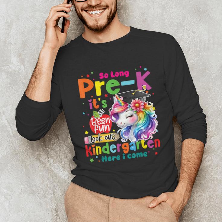 So Long Prek Pre-K Graduation Graduate Unicorn Kids Girls Unisex Long Sleeve T-Shirt