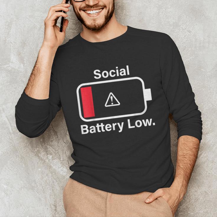 Social Battery Low Anti-Social Introvert Unisex Long Sleeve T-Shirt Social Battery Low Anti-Social Introvert Unisex Long Sleeve T-Shirt