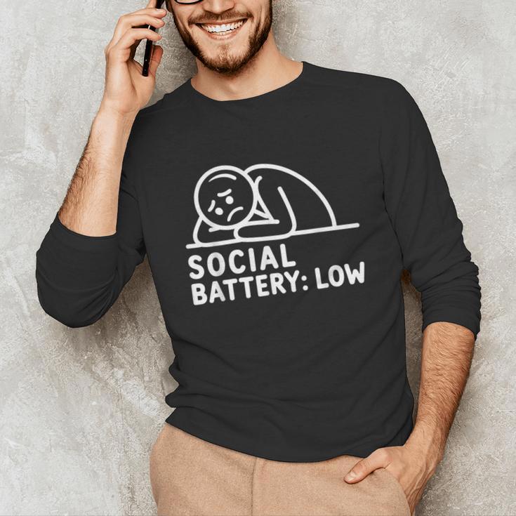 Social Battery Low Apparel Introvert Humor Unisex Long Sleeve T-Shirt