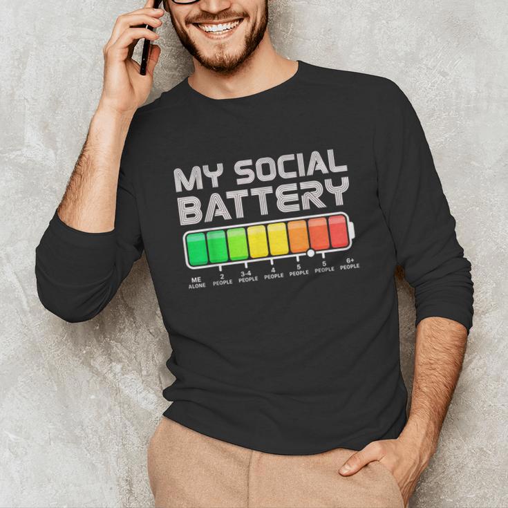 Social Battery Low Energy Antisocial Introvert Unisex Long Sleeve T-Shirt Social Battery Low Energy Antisocial Introvert Unisex Long Sleeve T-Shirt