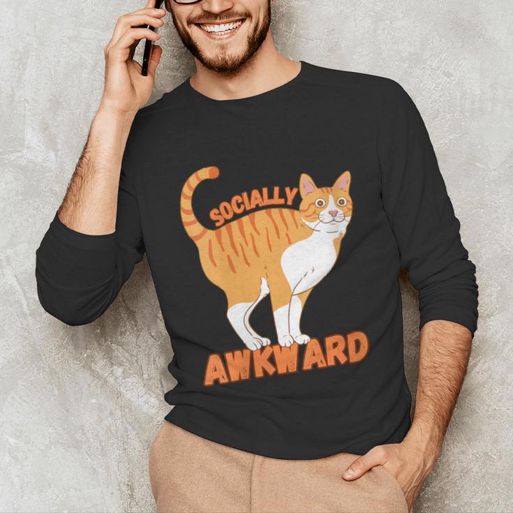 SOCIALLY AWKWARD FUNNY CAT ANTISOCIAL INTROVERT WEIRD Unisex Long Sleeve T-Shirt SOCIALLY AWKWARD FUNNY CAT ANTISOCIAL INTROVERT WEIRD Unisex Long Sleeve T-Shirt