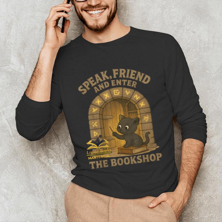 Speak Friend Enter Bookshop Magic Panther Unisex Long Sleeve T-Shirt Speak Friend Enter Bookshop Magic Panther Unisex Long Sleeve T-Shirt