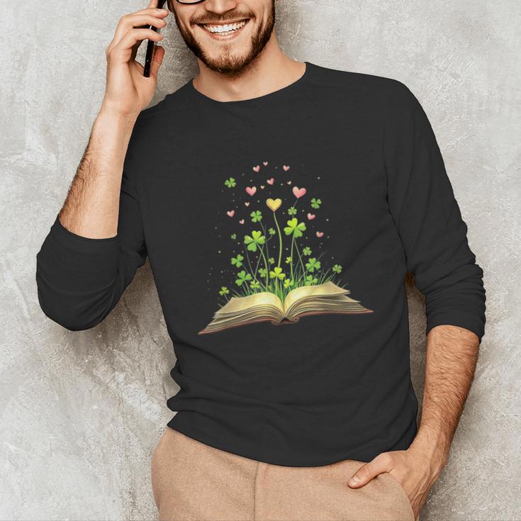 St Patricks Day Book Lover Librarian Core Shamrock Author Unisex Long Sleeve T-Shirt
