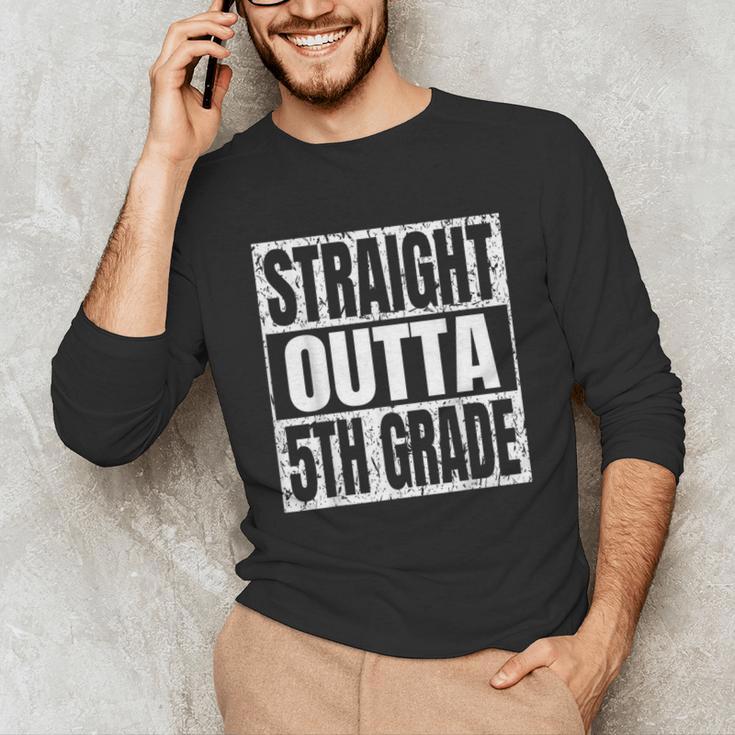 Straight Outta 5th Grade Graduation Motivational Unisex Long Sleeve T-Shirt