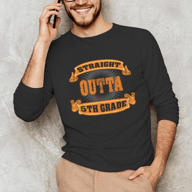 Straight Outta 5th Grade Shirt Fifth Graduation Boys Girls Unisex Long Sleeve T-Shirt