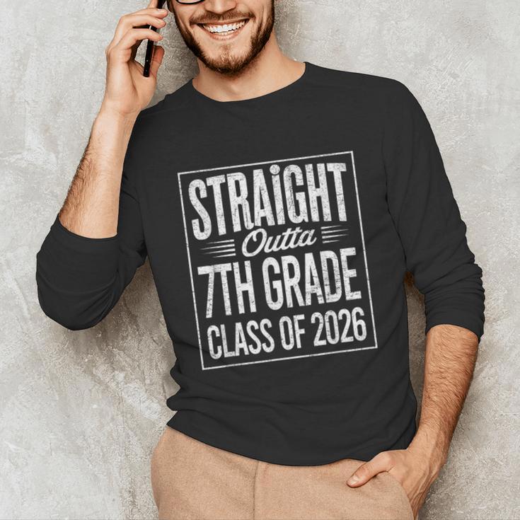 Straight Outta 7th Grade Graduation Class Of 2026 Graduate Unisex Long Sleeve T-Shirt