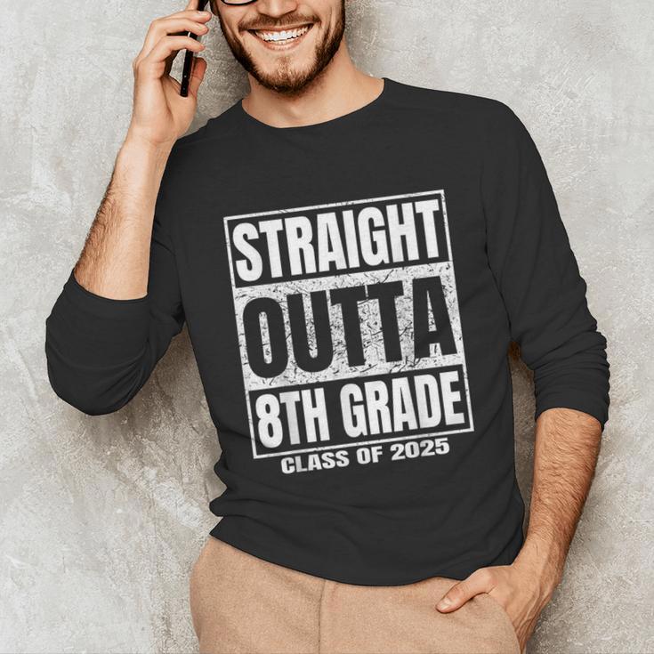 Straight Outta 8th Grade Graduation 2025 Eighth Grade Unisex Long Sleeve T-Shirt