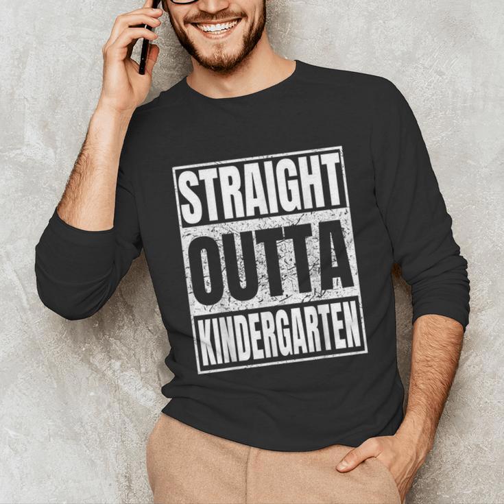 Straight Outta Kindergarten Graduation 2025 Kinder Unisex Long Sleeve T-Shirt