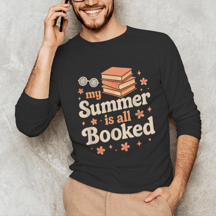 My Summer Is All Booked Book Lover Reading Vacation 2025 Unisex Long Sleeve T-Shirt