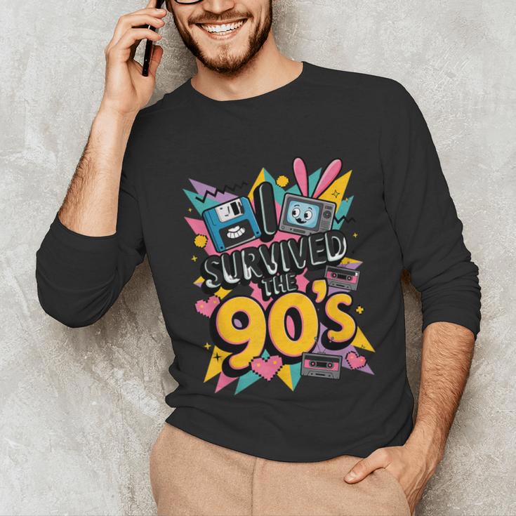 I Survived The 90s – Cute Retro Cartoon Nostalgia Unisex Long Sleeve T-Shirt I Survived The 90s – Cute Retro Cartoon Nostalgia Unisex Long Sleeve T-Shirt