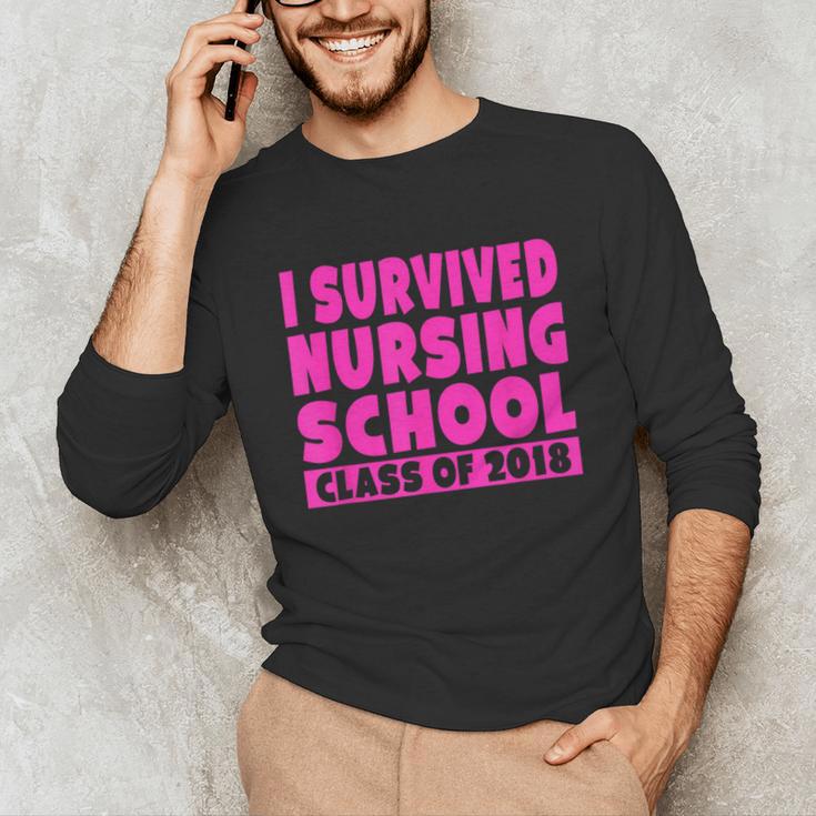 I Survived Nursing School Class Of 2018 Graduation Shirt Unisex Long Sleeve T-Shirt