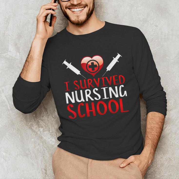 I Survived Nursing School Graduation Cool Unisex Long Sleeve T-Shirt