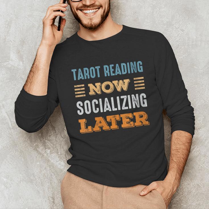 Tarot Reading Now Minimal Socializing Introvert Vintage Unisex Long Sleeve T-Shirt Tarot Reading Now Minimal Socializing Introvert Vintage Unisex Long Sleeve T-Shirt