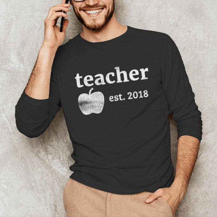 Teacher Est 2018 Vintage Graduation Unisex Long Sleeve T-Shirt