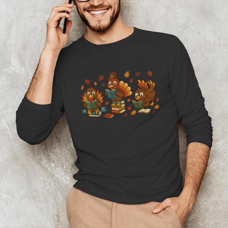 Teacher Fall Thanksgiving Turkey Reading Books Lovers Unisex Long Sleeve T-Shirt Teacher Fall Thanksgiving Turkey Reading Books Lovers Unisex Long Sleeve T-Shirt
