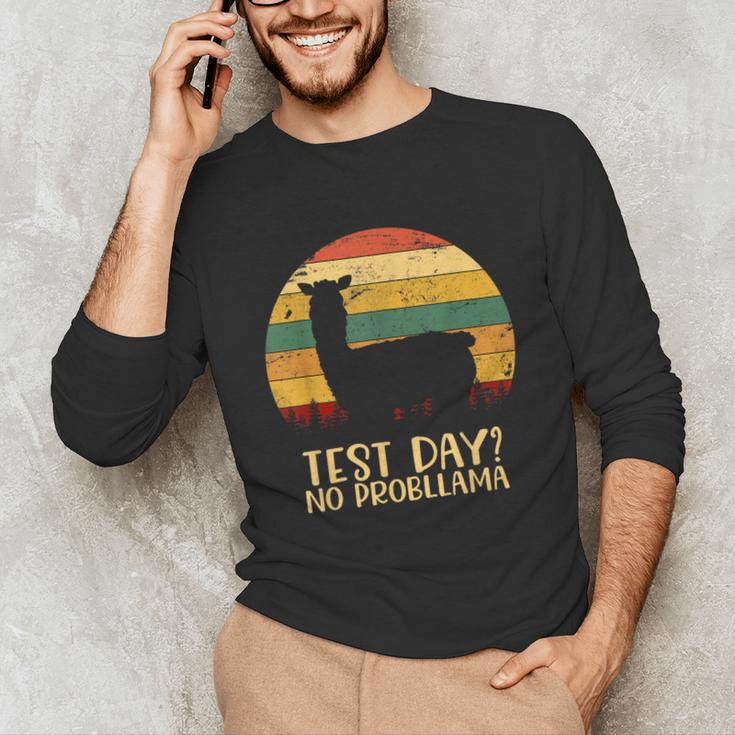 Test Day No Probllama Silhouette Teacher Student Graduation Unisex Long Sleeve T-Shirt