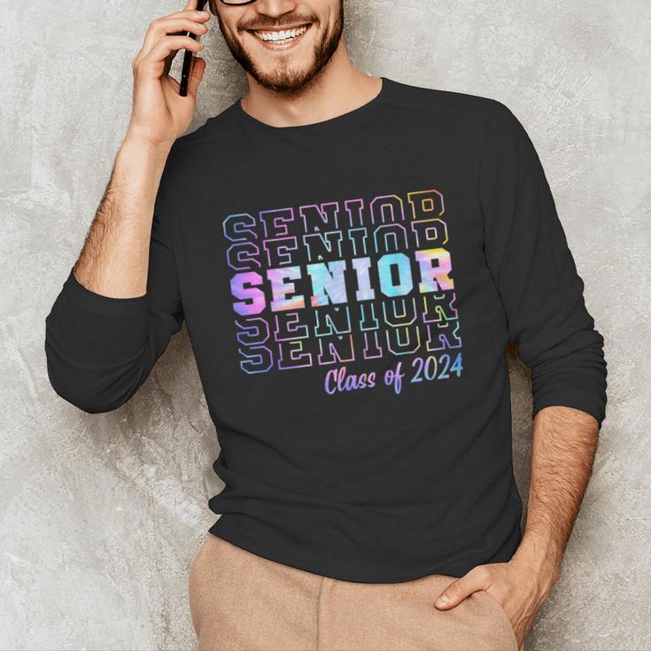 Tie Dye Senior 24 Class Of 2024 Seniors Graduation 24 Unisex Long Sleeve T-Shirt