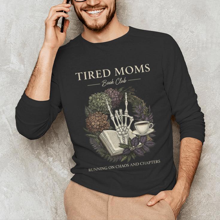 Tired Moms Book Club Dark Floral Coffee Skeleton Unisex Long Sleeve T-Shirt Tired Moms Book Club Dark Floral Coffee Skeleton Unisex Long Sleeve T-Shirt