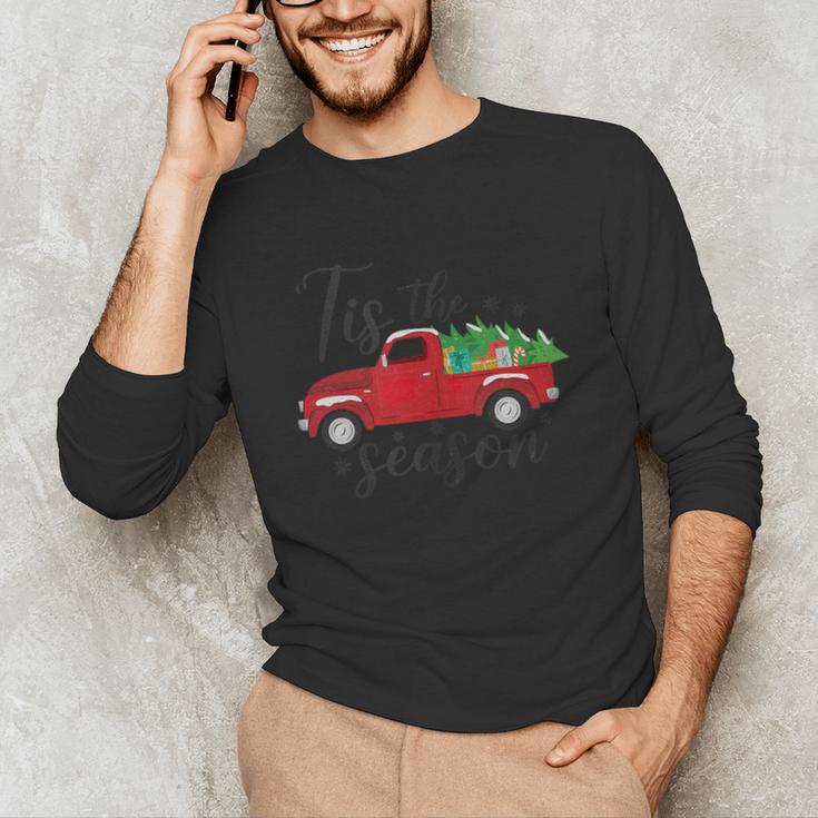 Tis The Season Holiday Nostalgia Red Truck Unisex Long Sleeve T-Shirt