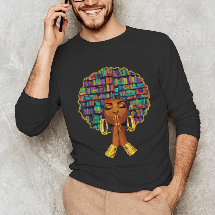 History Month Afro Women Book Lover Librarian Teacher Unisex Long Sleeve T-Shirt