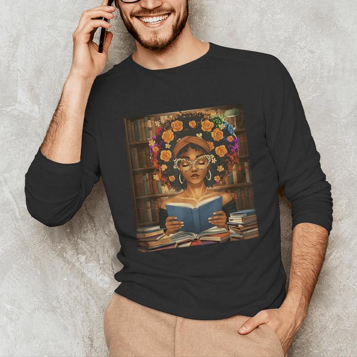 History Month Black Afro Girl Women Book Lovers Flower Unisex Long Sleeve T-Shirt History Month Black Afro Girl Women Book Lovers Flower Unisex Long Sleeve T-Shirt