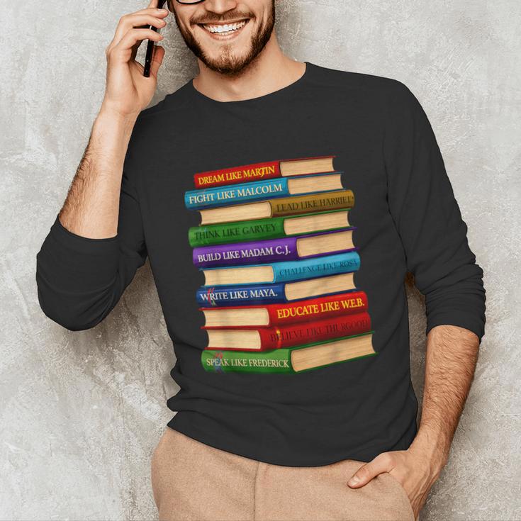 History Month Educated Black Leaders Reading Books Unisex Long Sleeve T-Shirt