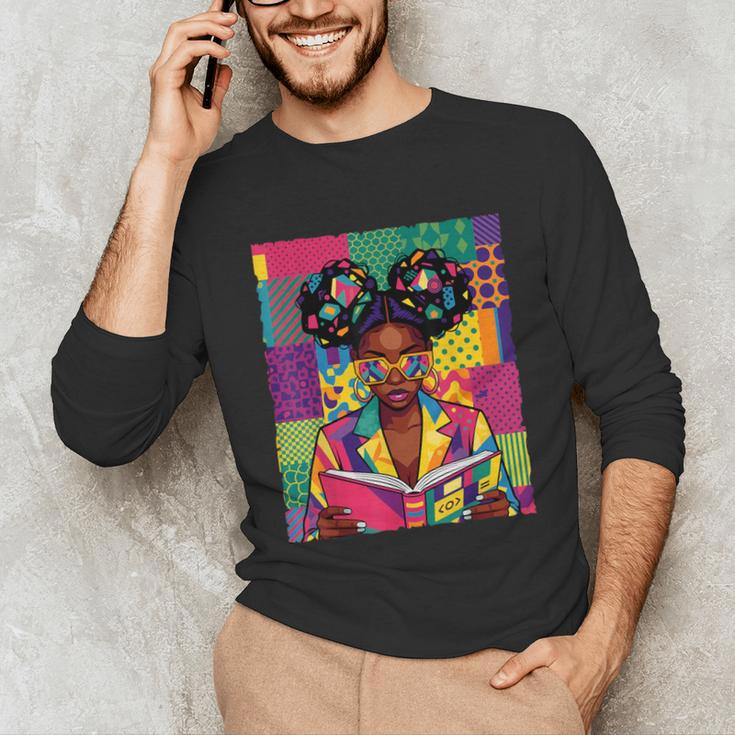 History Month Educated Black Women Girls Reading Book Unisex Long Sleeve T-Shirt