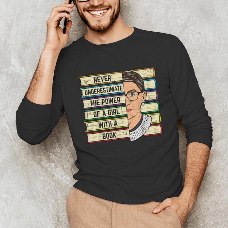 Never Underestimate Girl Read Book Reading Librarian Women Unisex Long Sleeve T-Shirt