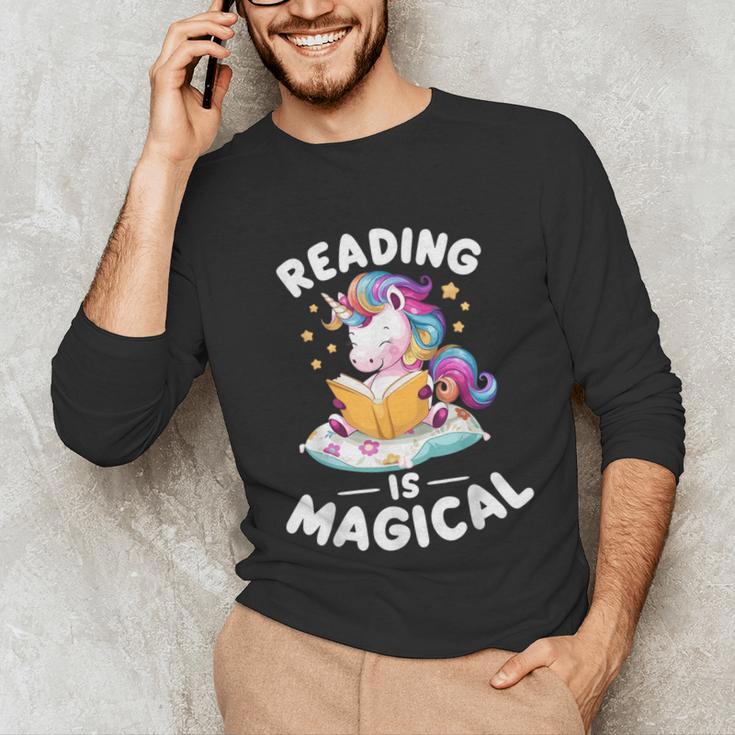 Unicorn Teacher Reading Is Magical Book Unisex Long Sleeve T-Shirt